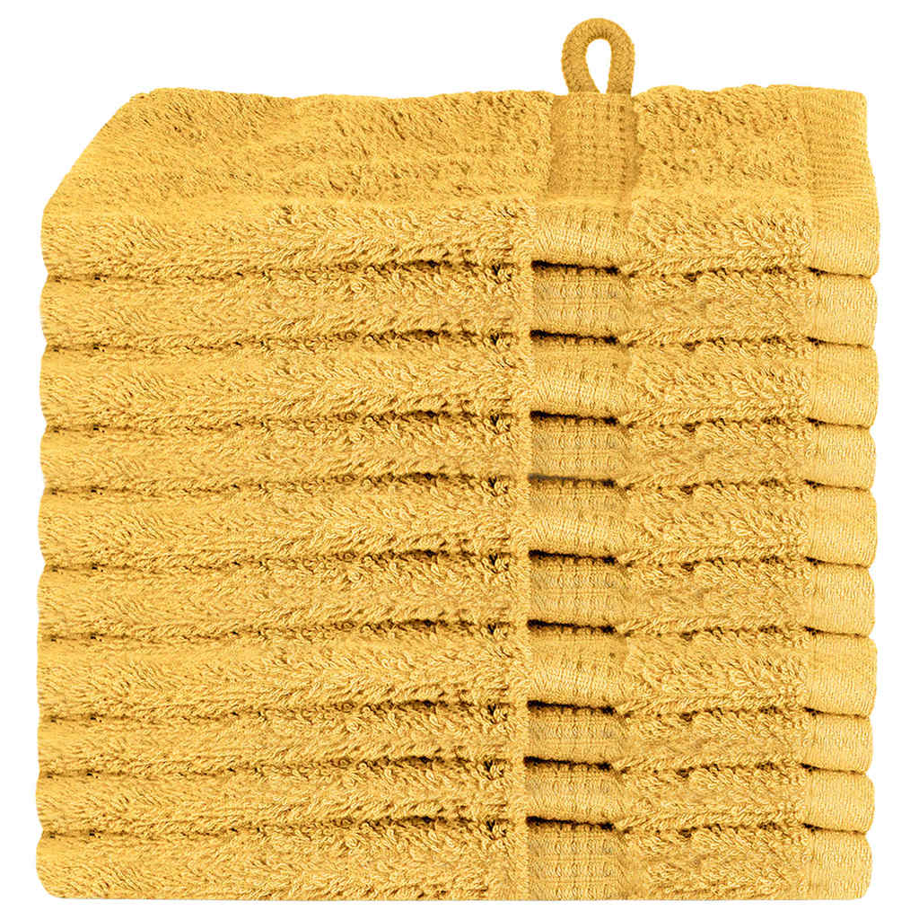 Guest Towel 10 pcs Gold 15 x 21 cm Cotton