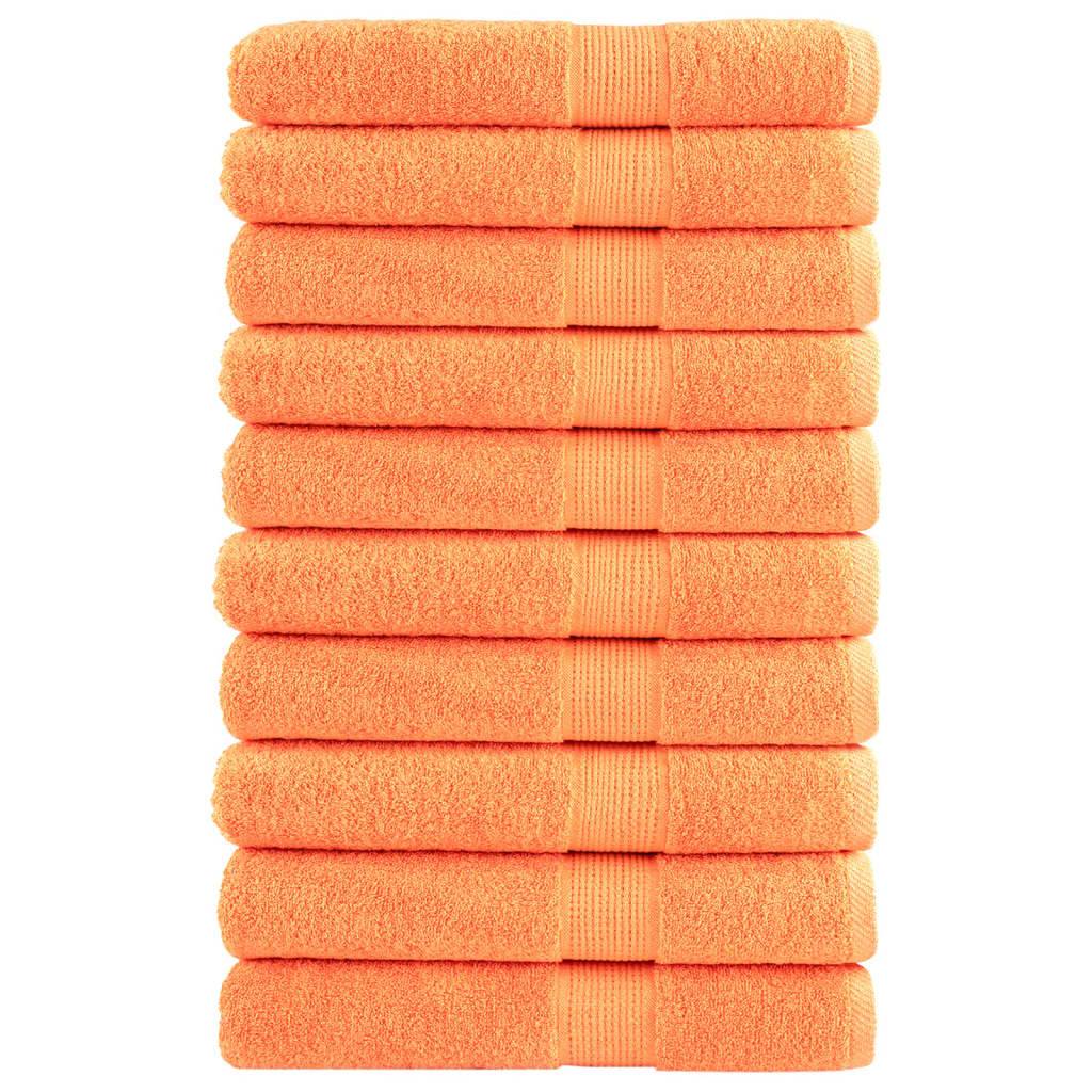 Premium Towels SOLUND 10 pcs Orange 100x200 cm 600 gsm