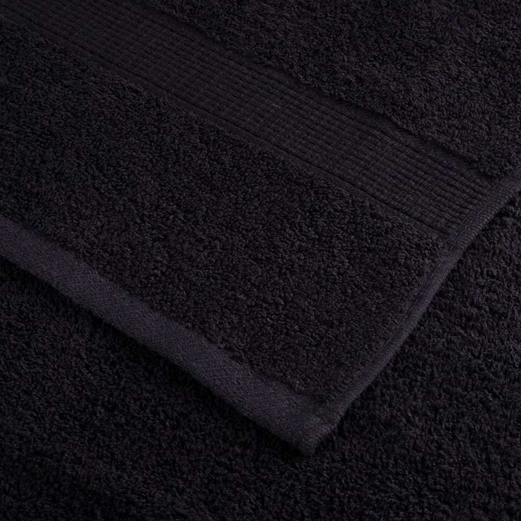 Guest Towel 4 pcs Black 15 x 21 cm Cotton
