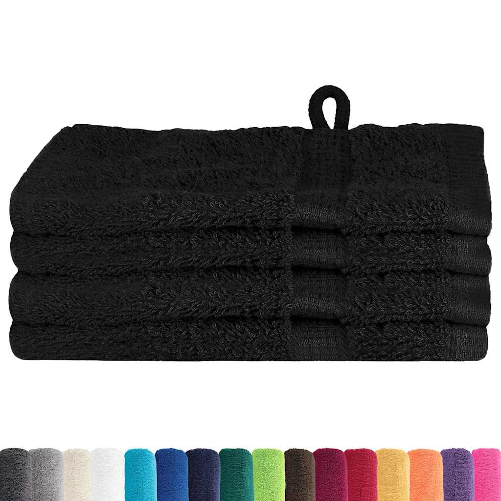 Guest Towel 4 pcs Black 15 x 21 cm Cotton