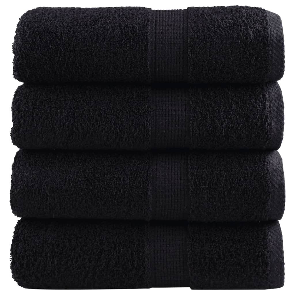 Premium Guest Towels SOLUND 4 pcs Black 30x50 cm 600 gsm