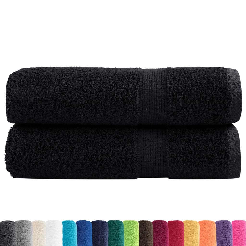 Premium Shower Towels SOLUND 2 pcs Black 70x140 cm 600 gsm