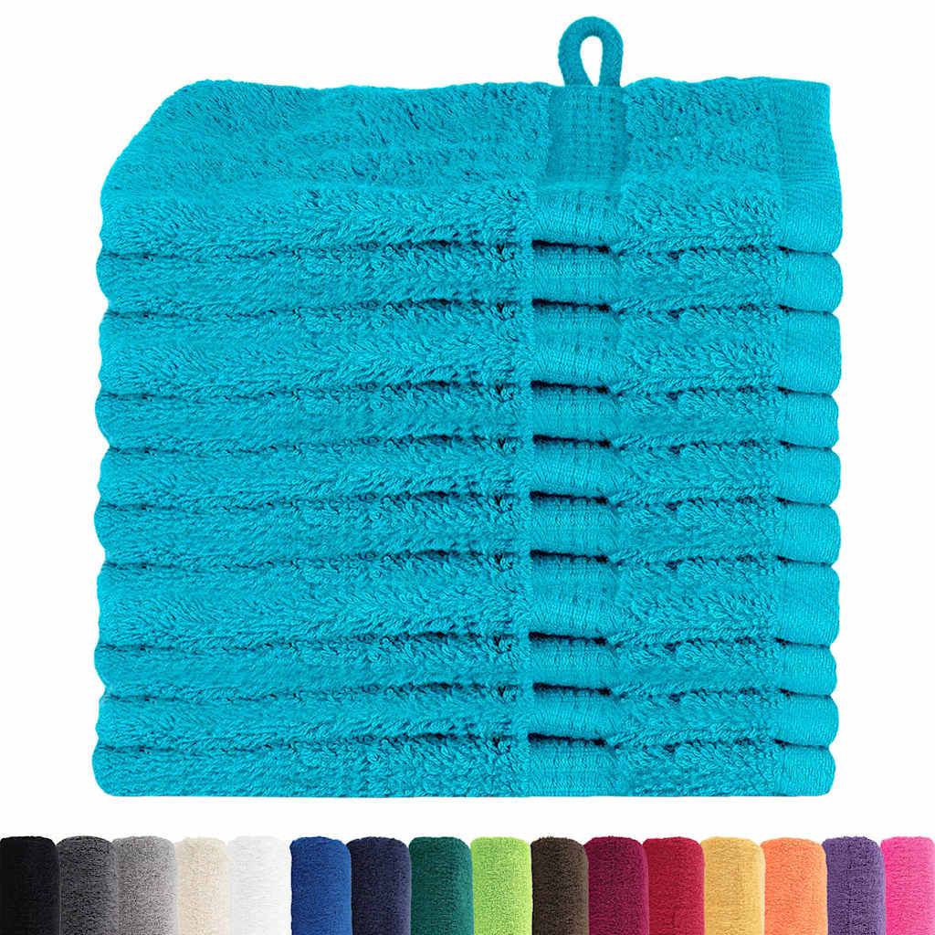 Guest Towel 10 pcs Turquoise 15 x 21 cm Cotton