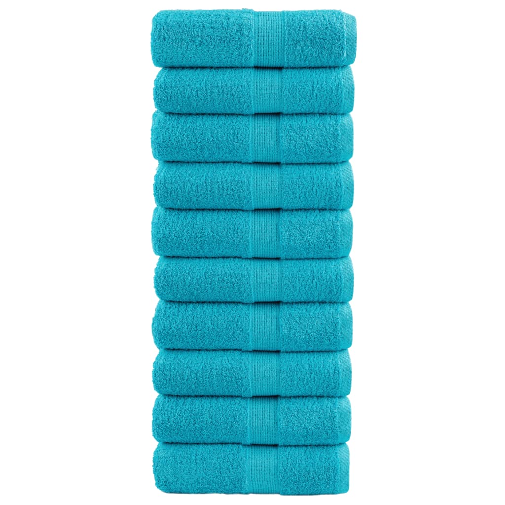 Premium Guest Towels SOLUND 10 pcs Turquoise 30x50 cm 600 gsm