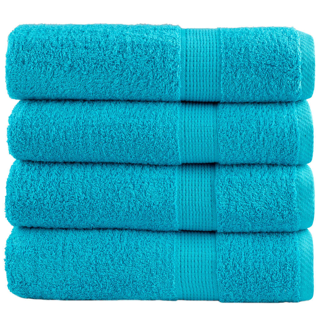 Premium Shower Towels SOLUND 4 pcs Turquoise 70x140 cm 600 gsm