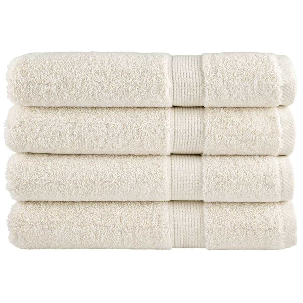 Premium Towels SOLUND 4 pcs Cream 100x200 cm 600 gsm
