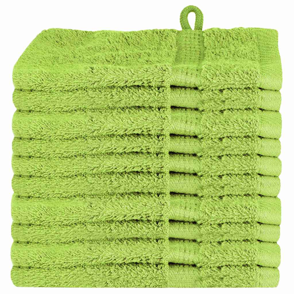 Guest Towel 10 pcs Apple green 15 x 21 cm Cotton