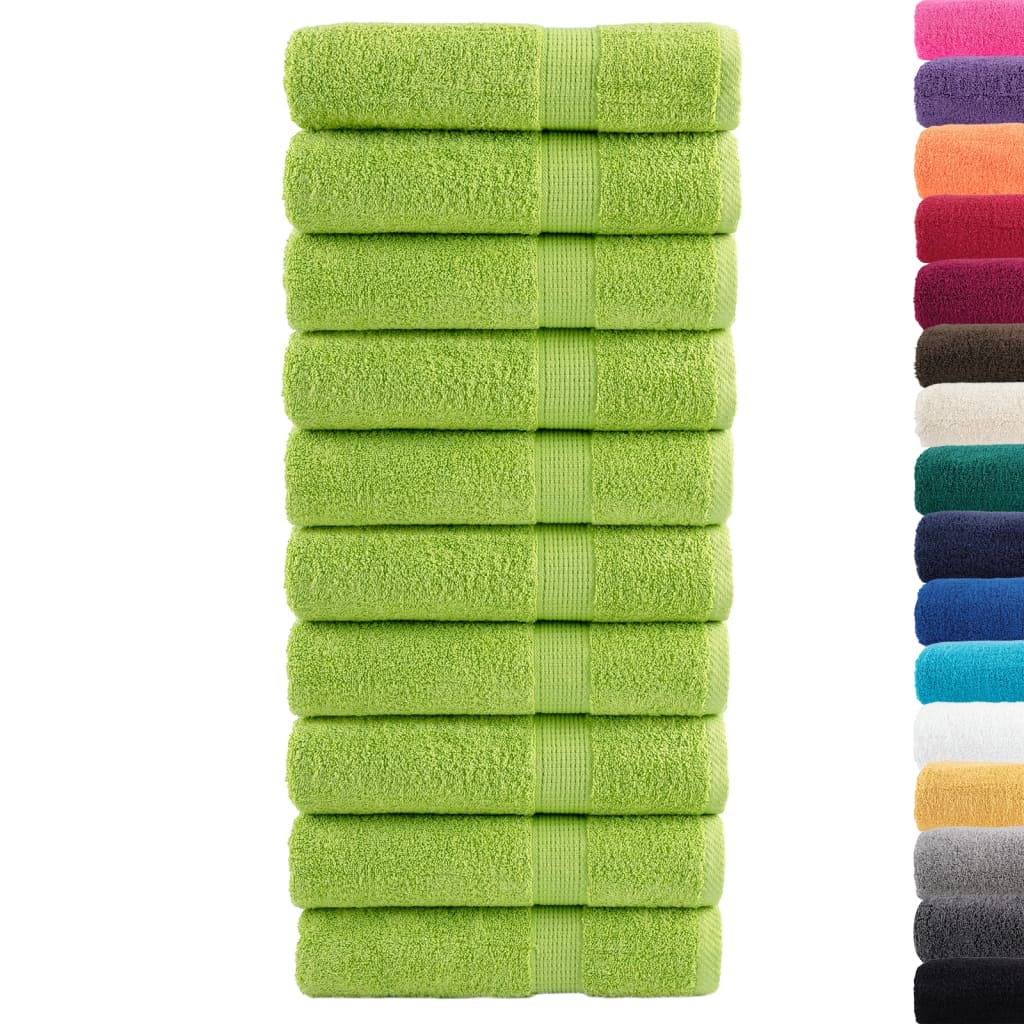 Premium Hand Towels SOLUND 10 pcs Apple Green 50x100 cm 600 gsm