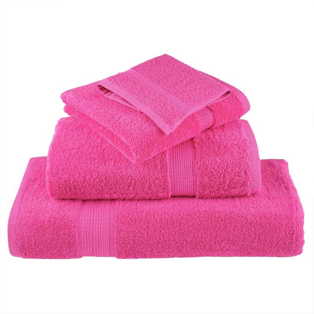 Guest Towel 4 pcs Pink 15 x 21 cm Cotton