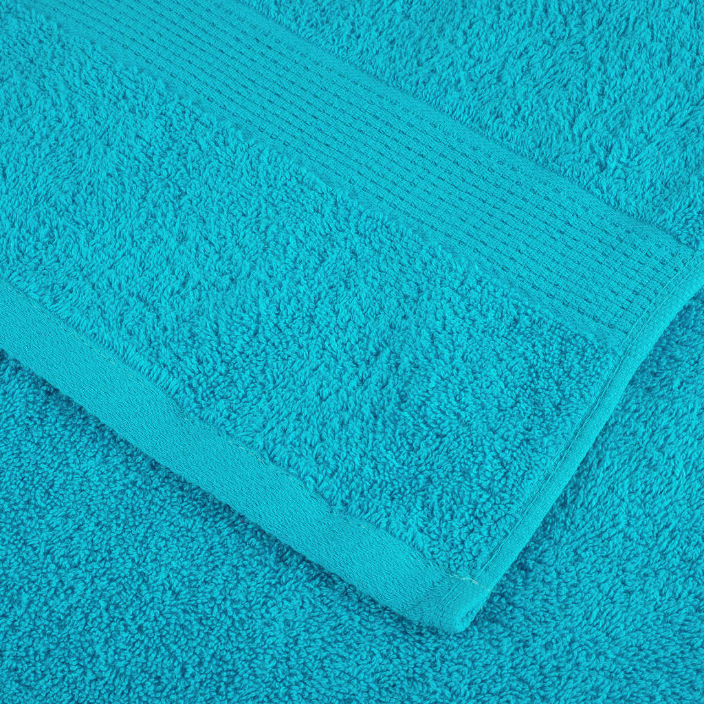 12 Piece Premium Towel Set SOLUND Turquoise 600 gsm