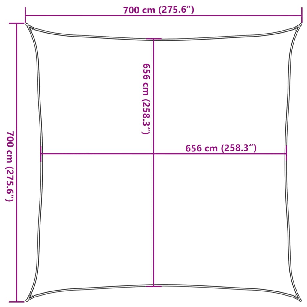 Sun Shade Sail Light Grey 7x7 m 100% Polyester Oxford