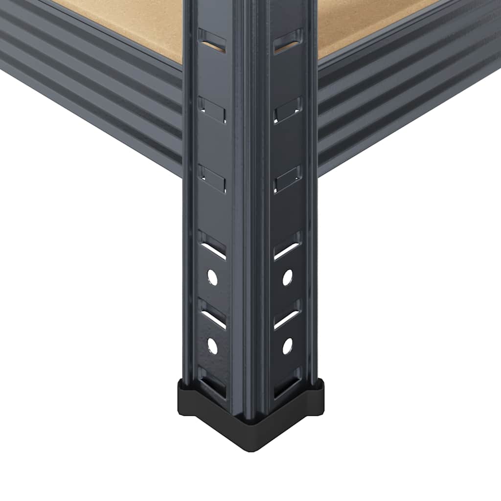 4-Layer Storage Shelves 3 pcs Anthracite Steel&Engineered Wood
