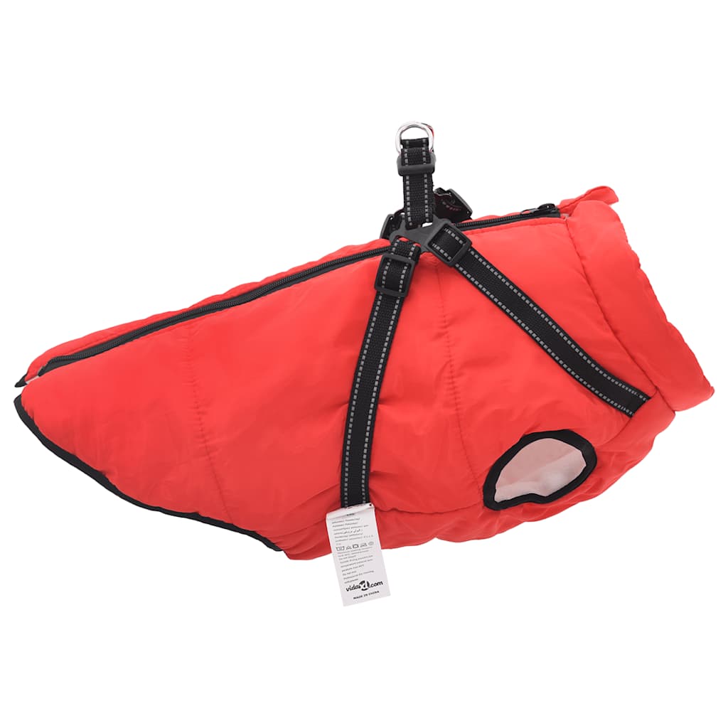 Dog Coat with Harness Waterproof Reflective Red 6XL