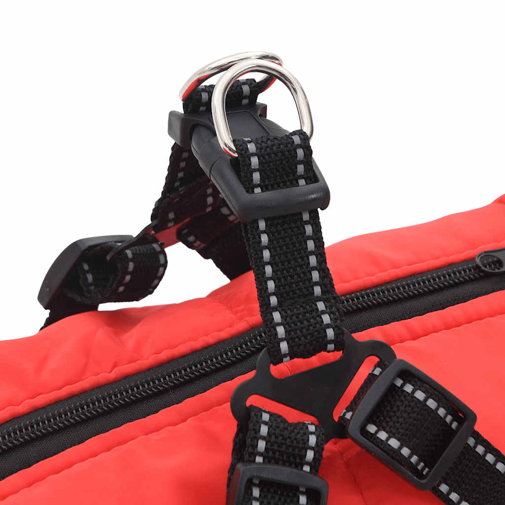 Dog Coat with Harness Waterproof Reflective Red 6XL