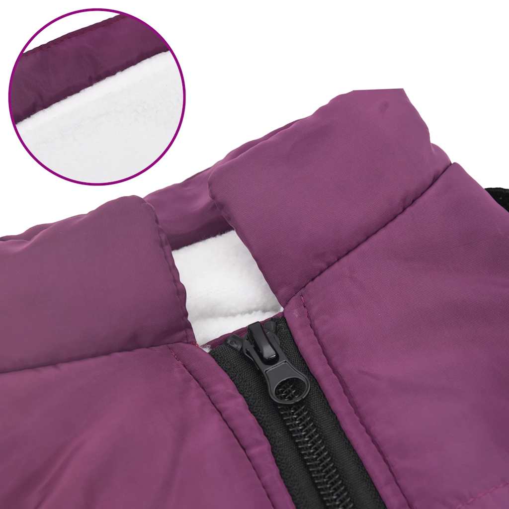 Dog Coat with Harness Waterproof Reflective Purple L