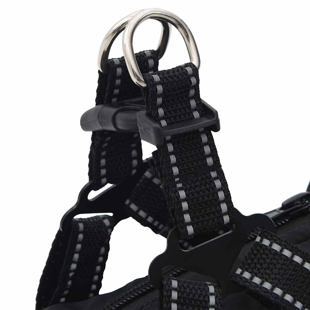 Dog Coat with Harness Waterproof Reflective Black L