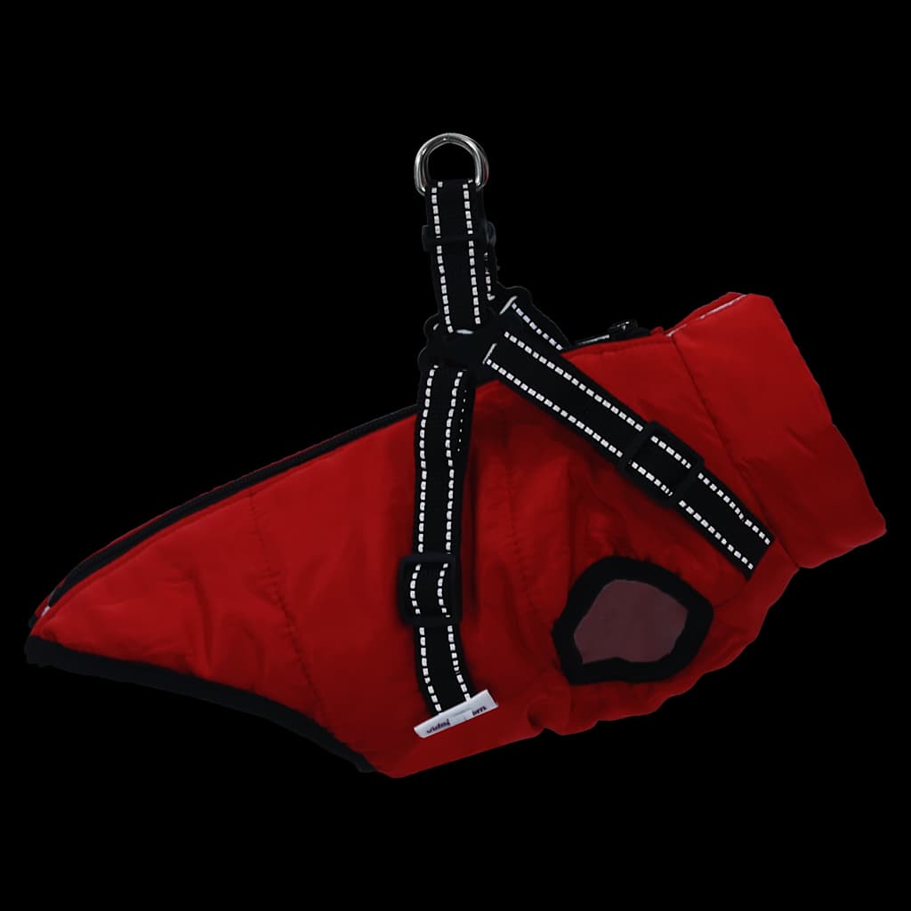 Dog Coat with Harness Waterproof Reflective Red L