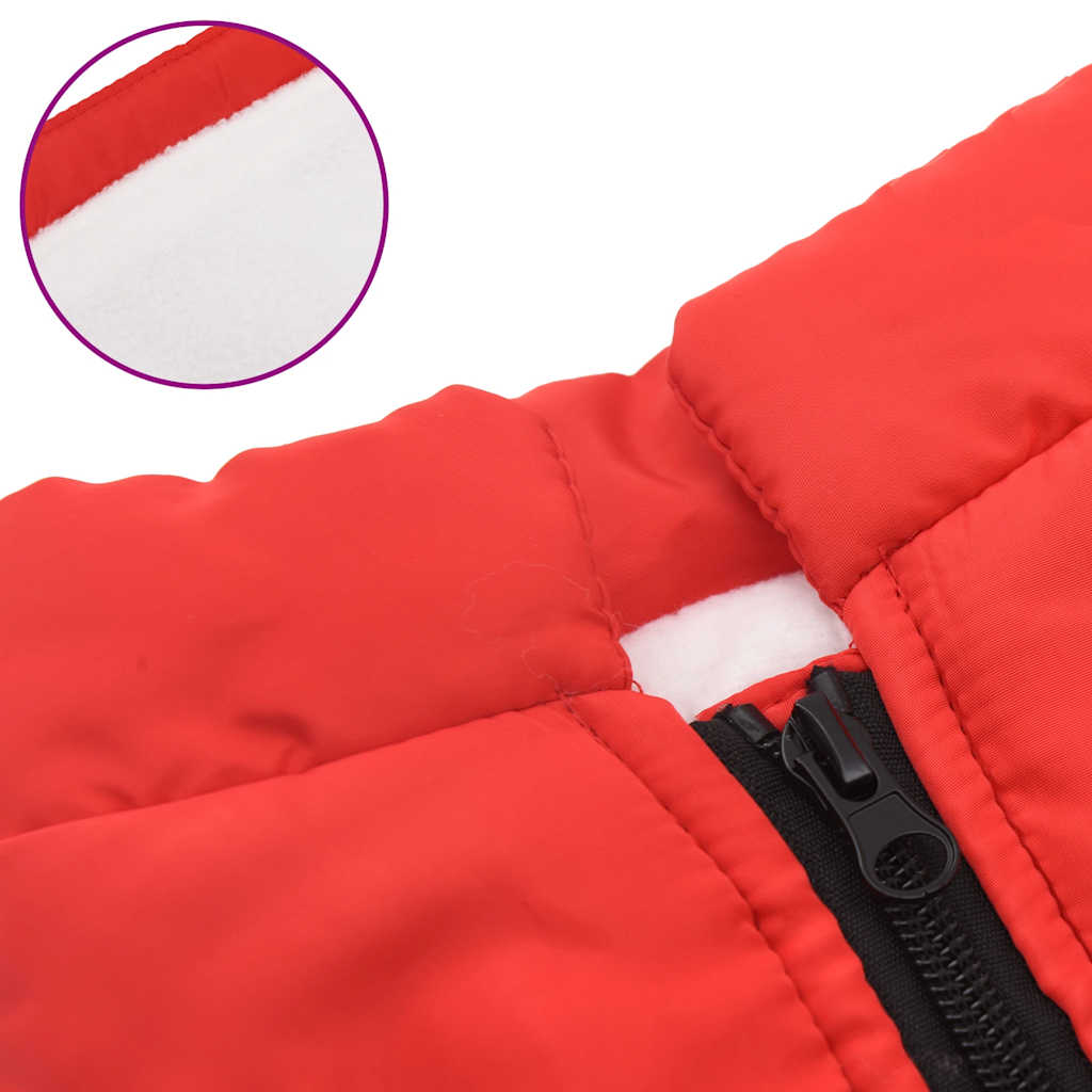 Dog Coat with Harness Waterproof Reflective Red L