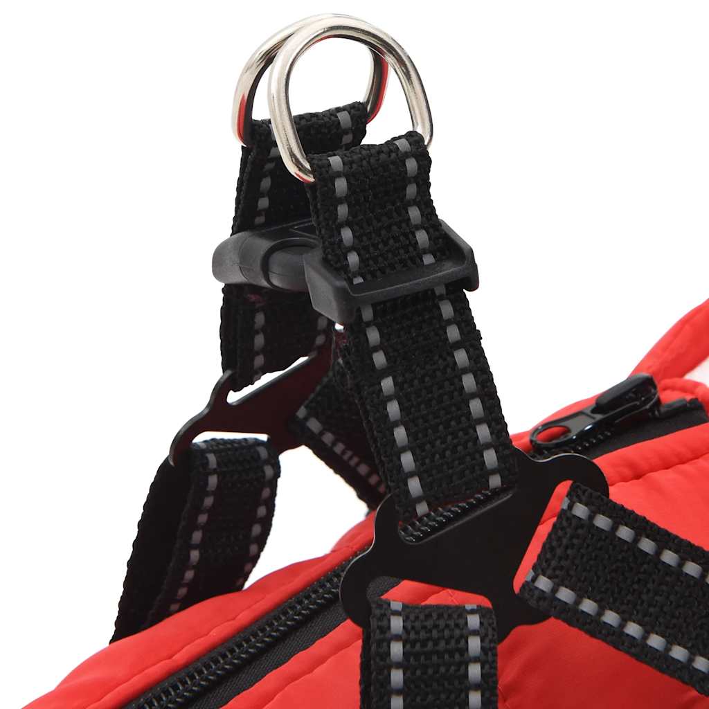 Dog Coat with Harness Waterproof Reflective Red L