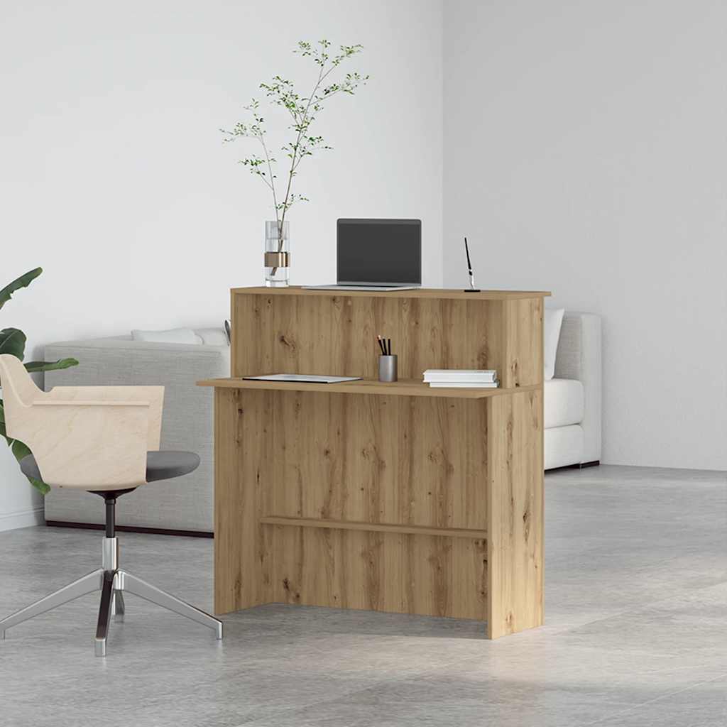 Reception Desk Artisan Oak 100x50x103.5 cm Engineered Wood