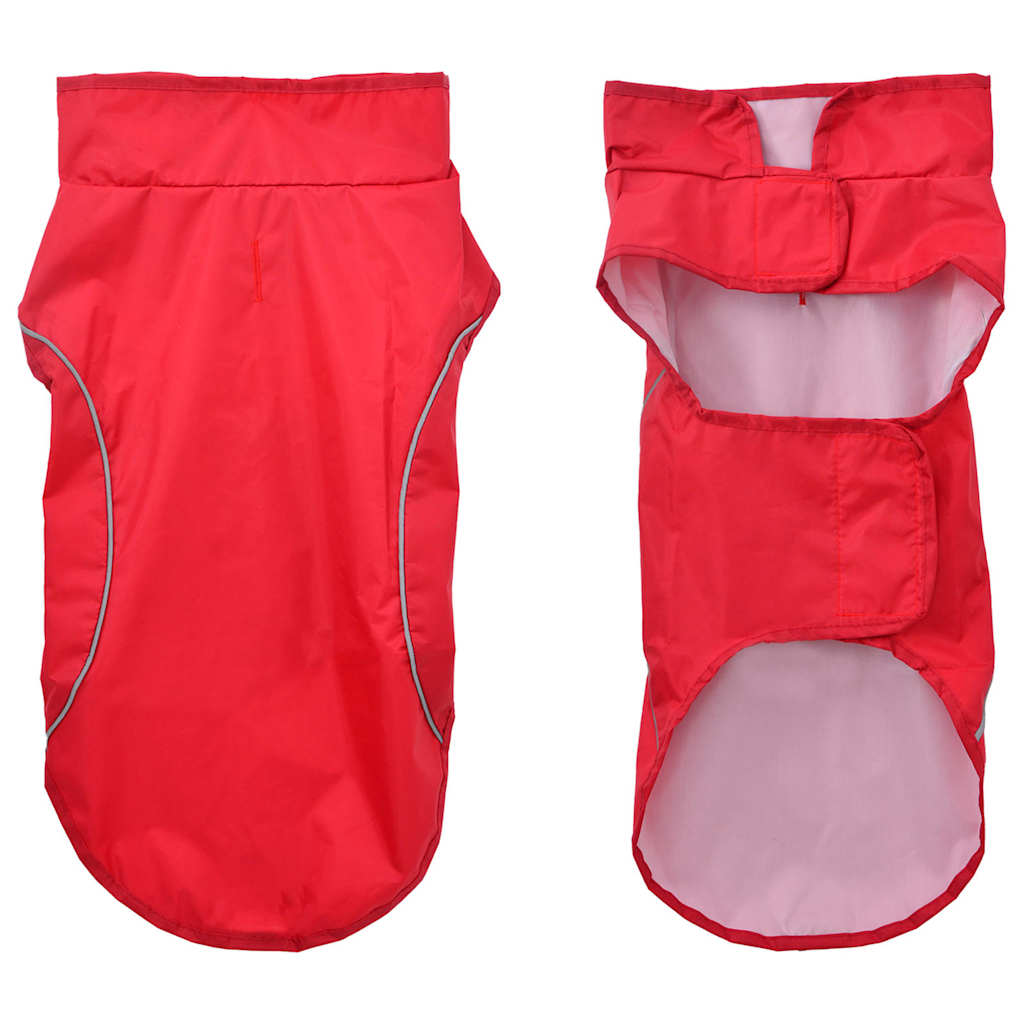 Dog Raincoat with Reflective Strips Polyester Red XS