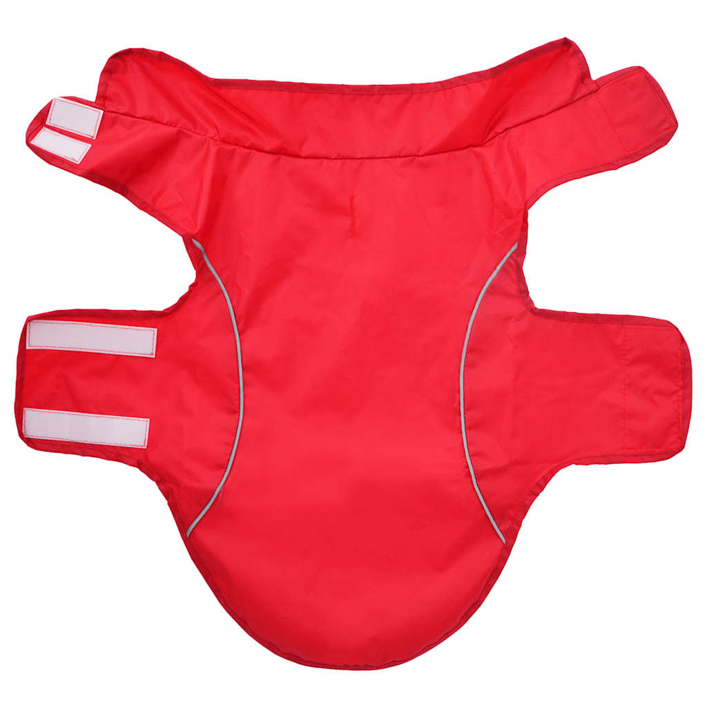 Dog Raincoat with Reflective Strips Polyester Red XS