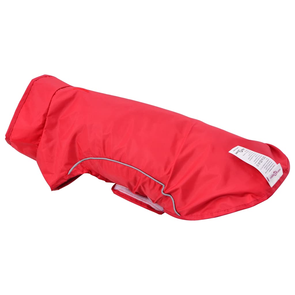 Dog Raincoat with Reflective Strips Polyester Red XS