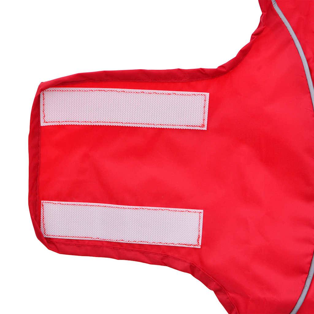 Dog Raincoat with Reflective Strips Polyester Red XS
