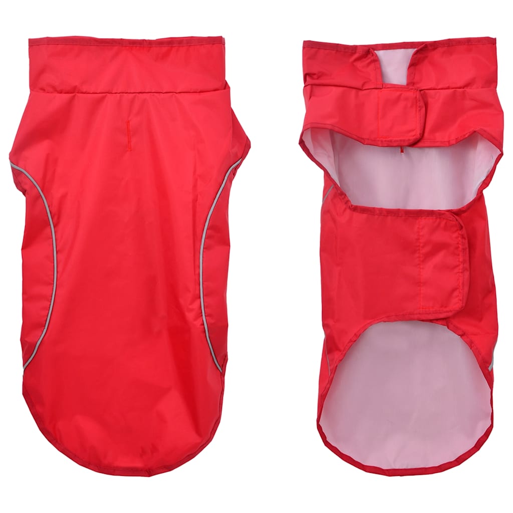Dog Raincoat with Reflective Strips Polyester Red S