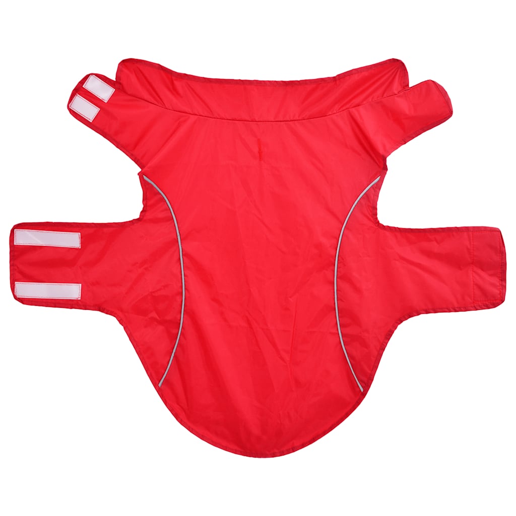 Dog Raincoat with Reflective Strips Polyester Red 2XL