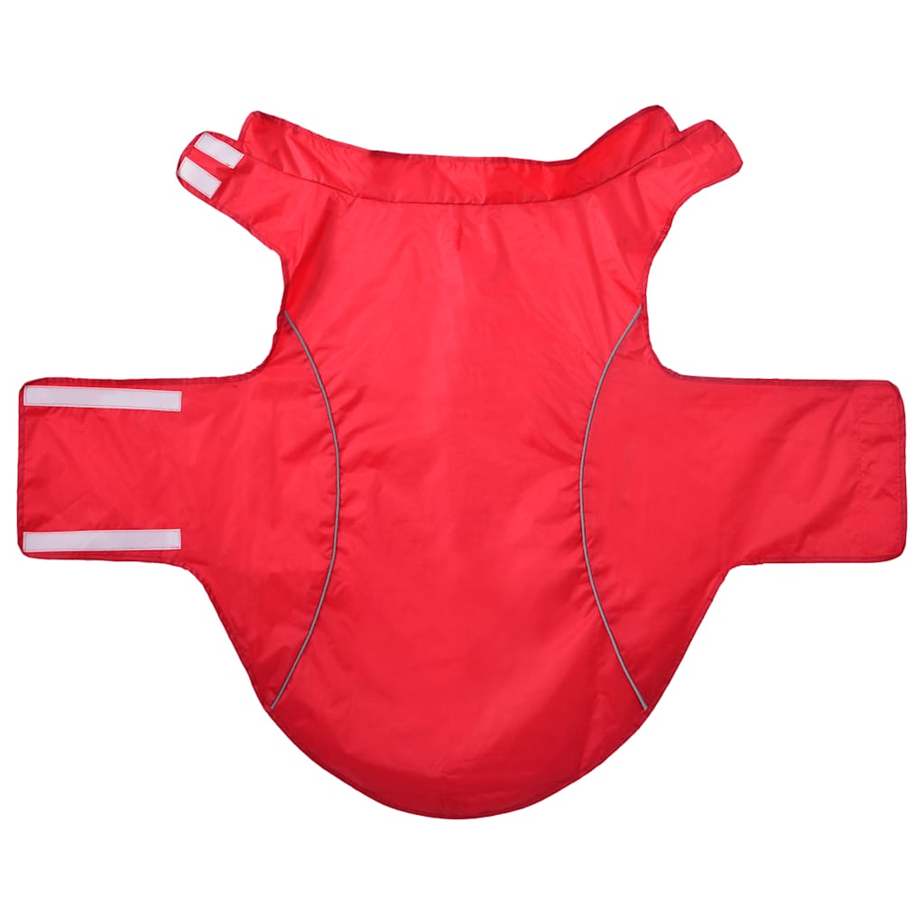 Dog Raincoat with Reflective Strips Polyester Red 4XL