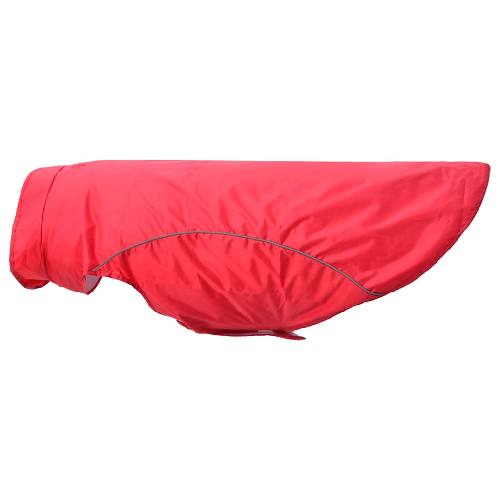 Dog Raincoat with Reflective Strips Polyester Red 4XL
