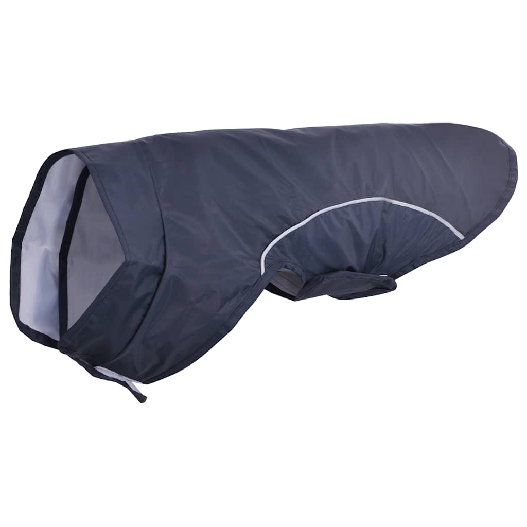 Dog Raincoat with Reflective Strips Polyester Navy Blue XS