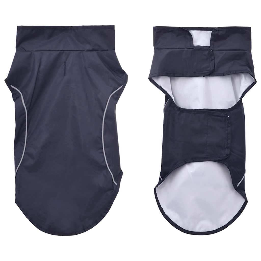 Dog Raincoat with Reflective Strips Polyester Navy Blue XS