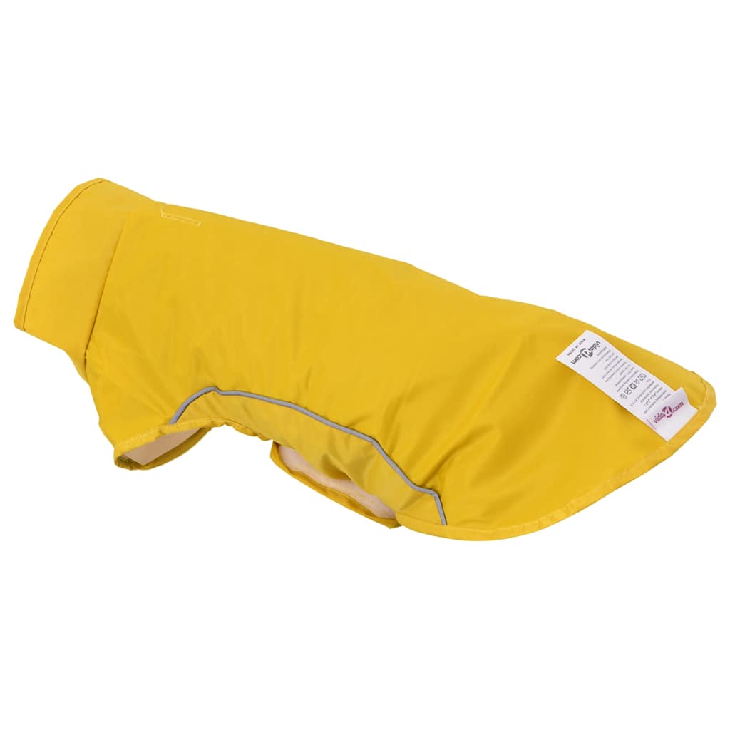 Dog Raincoat with Reflective Strips Polyester Yellow XXS