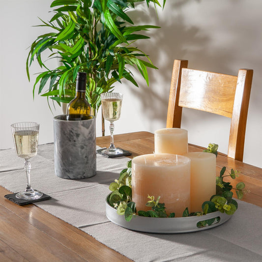 33cm Silver Round Lacquer Tray