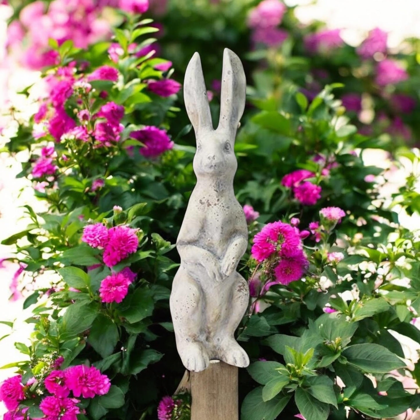 40CM CREAM RESIN RABBIT