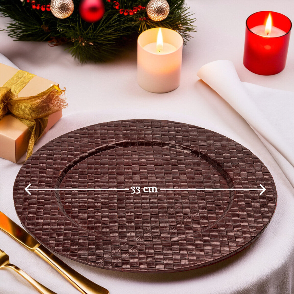 Pandanus Brown Charger Plate