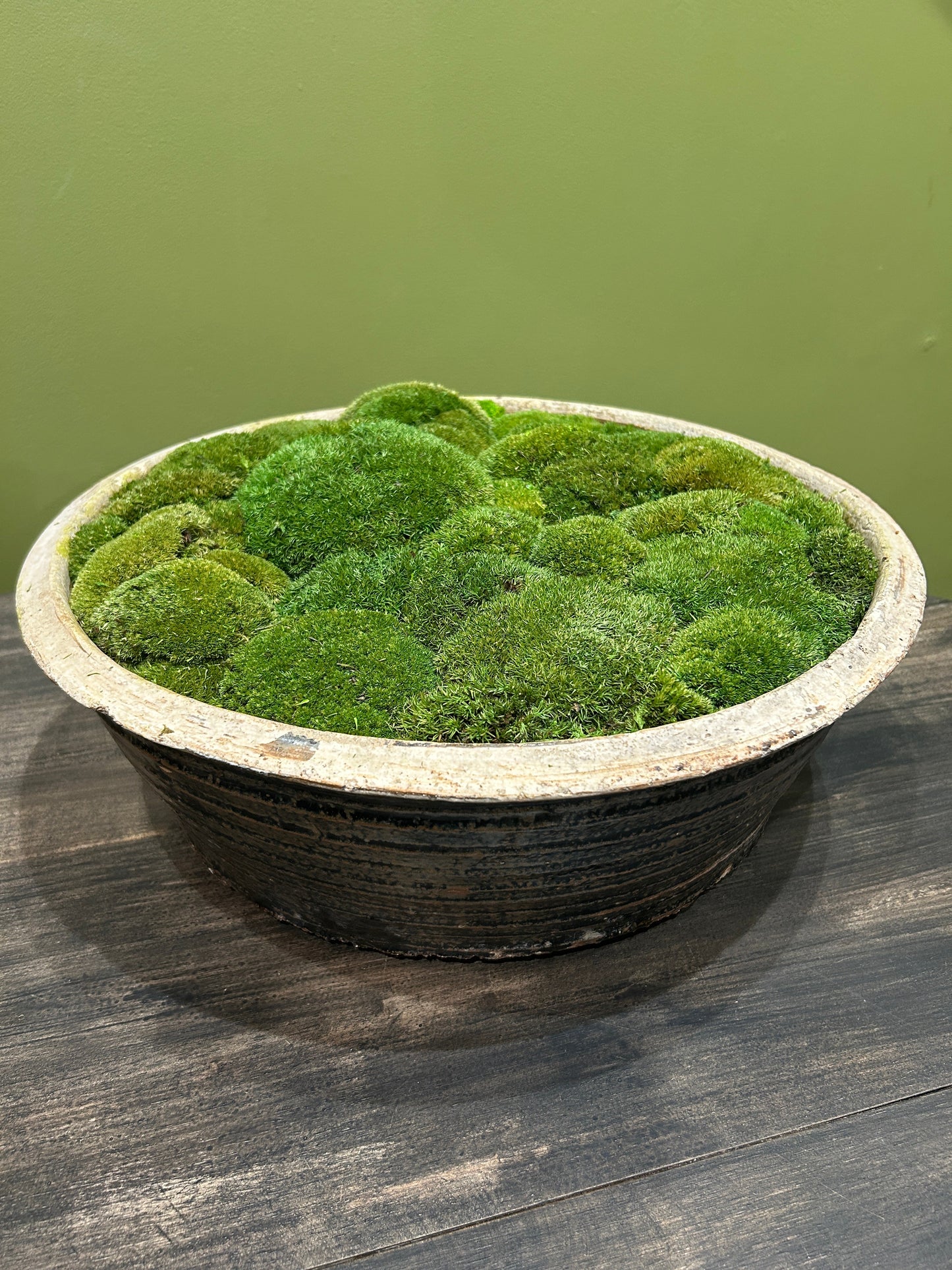 Moss Bowl - Glazed Low Black Asian Bowl FR61