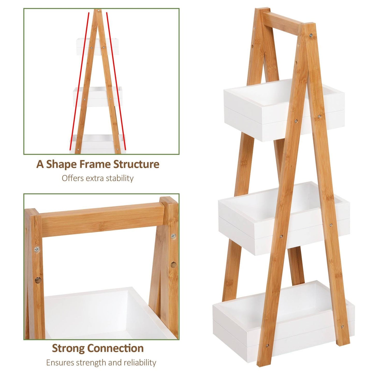 3 Tier Bathroom Shower Caddy Freestanding Rack Storage Unit Shelf Organiser