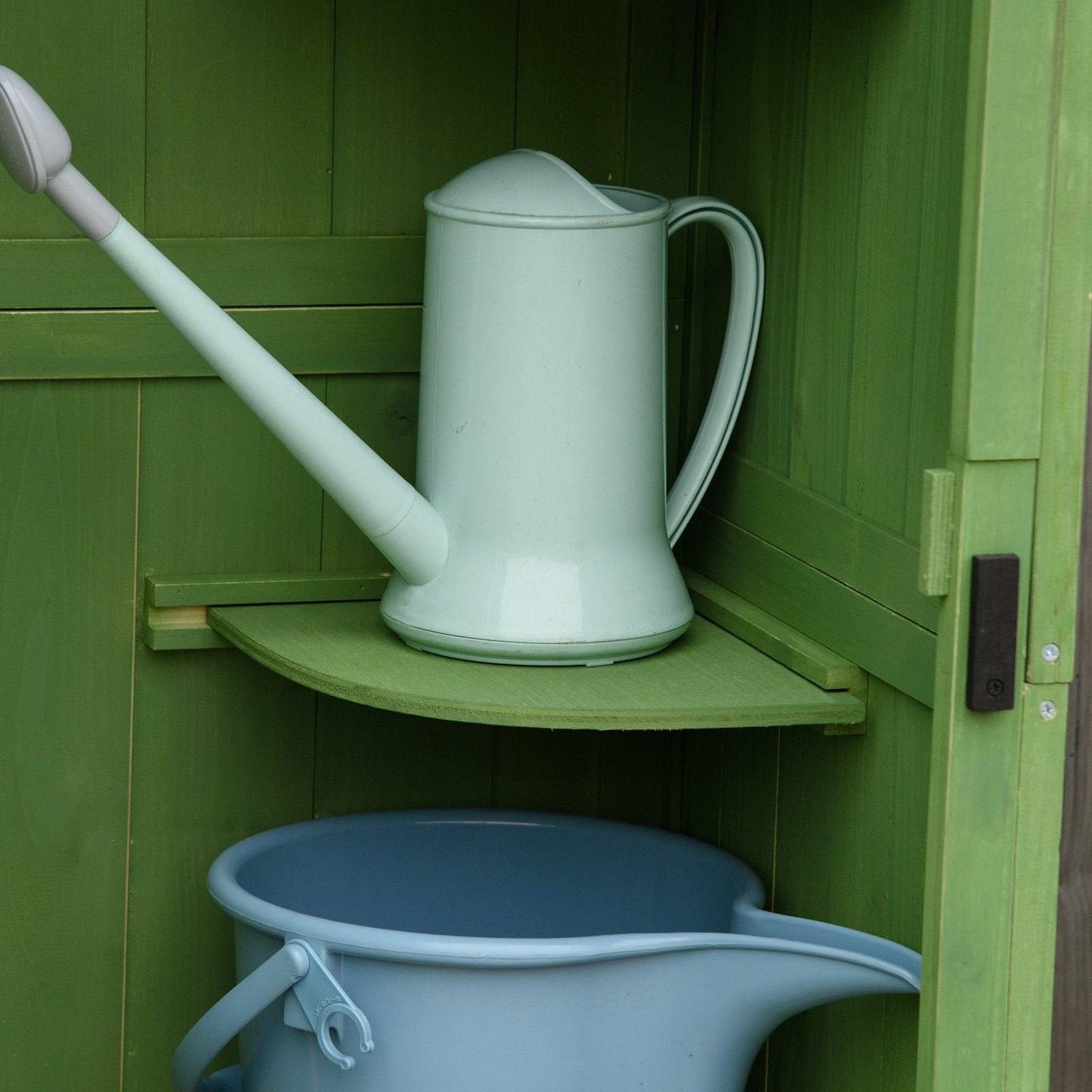 Rustica 179cm Single Door Apex Garden Store Fir Wood Green by Steadfast