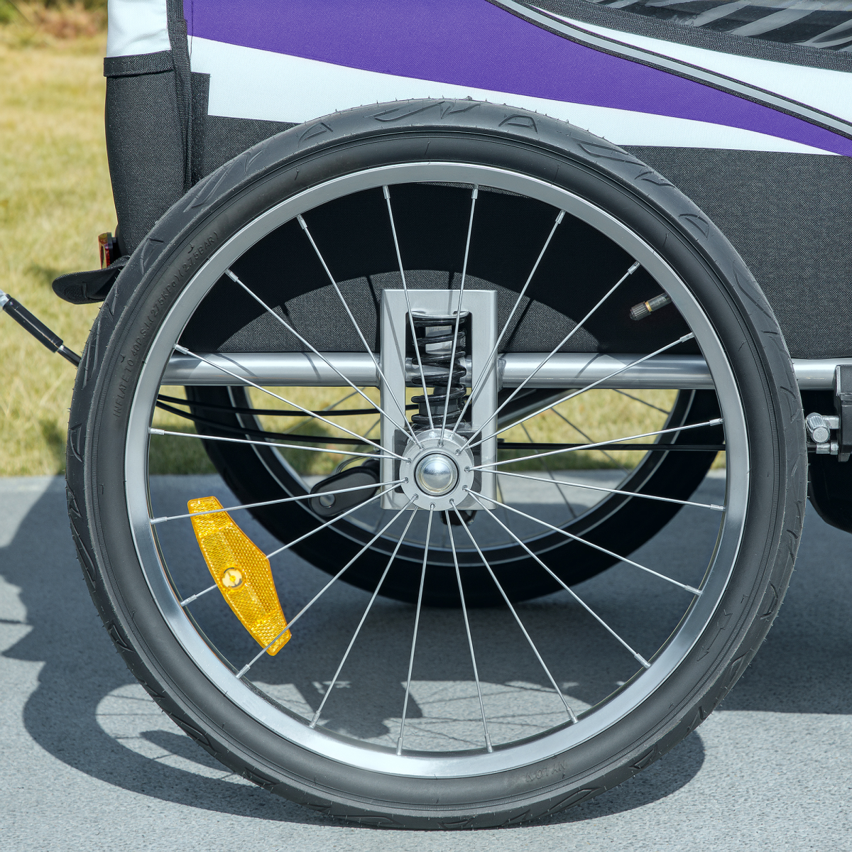 HOMCOM 2 Seat Child Bike Trailer, Baby Bicycle Trailer for 2 Kids, Purple