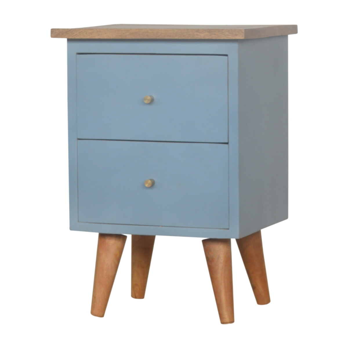 Artisan Furniture Solid Wood Blue Hand Painted Bedside