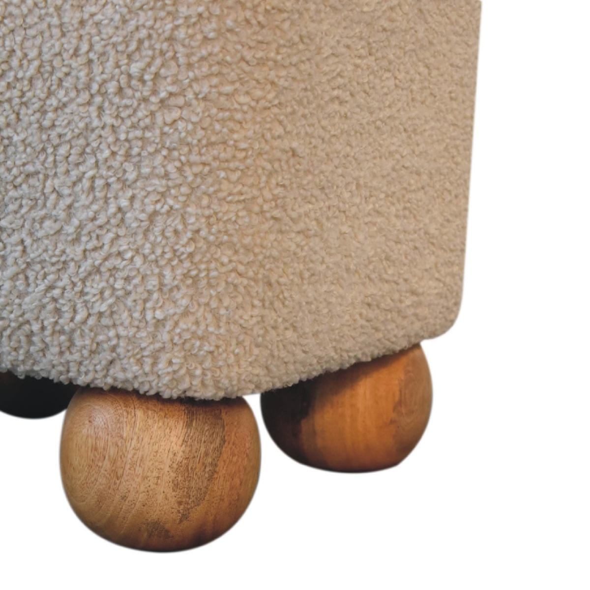Artisan Furniture Solid Mango Wood Serenity Footstool with Ball Feet