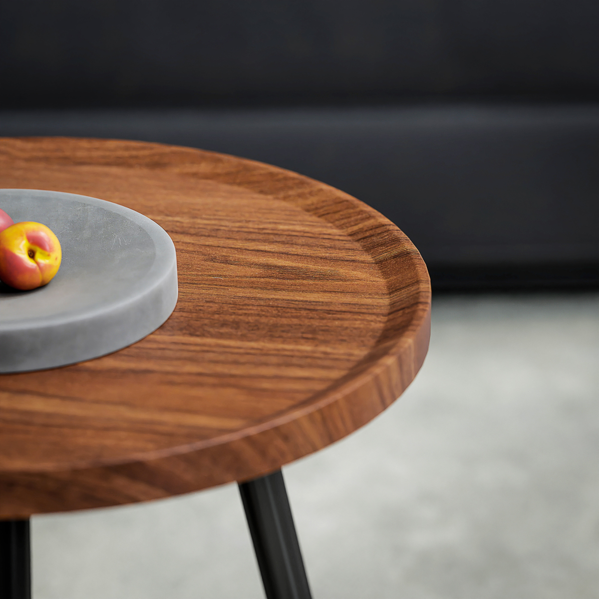 HOMCOM 2 80cm Sofa Side Table Set of 2 with Metal Legs, Chestnut Wood Effect