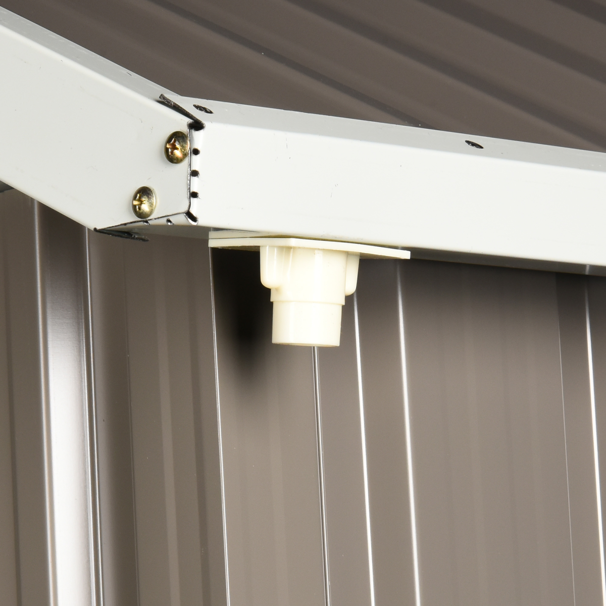 Outsunny 8x6ft Metal Garden Shed - Grey, Outdoor Storage w/ Doors, Window, Metal Construction