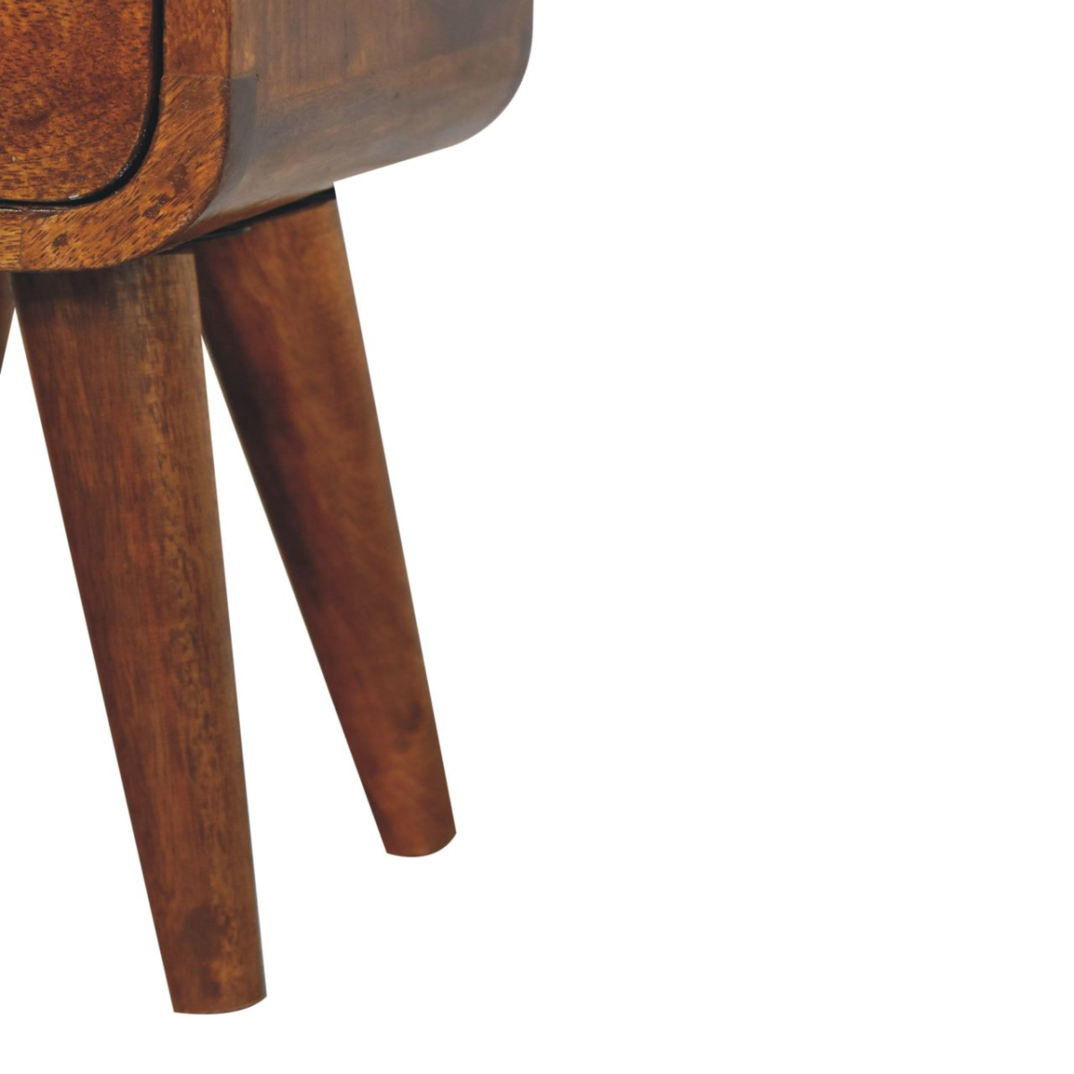 Artisan Furniture Solid Wood Extra Mini Chestnut Curve Open Slot Bedside