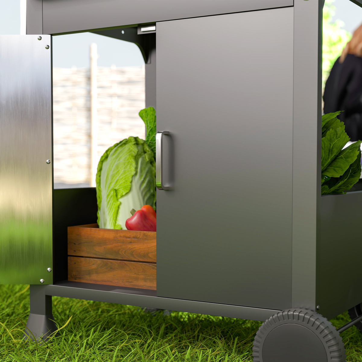 Outsunny 3 Burner Propane Gas BBQ Grill with See-through Lid and Thermometer