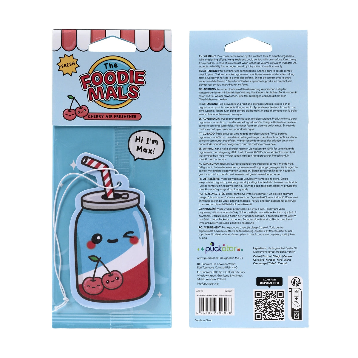 Foodiemals Cherry Air Freshener - Max The Cherry Cola