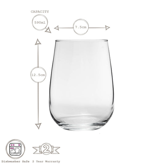 12pc Gaia Stemless Wine Glasses Set